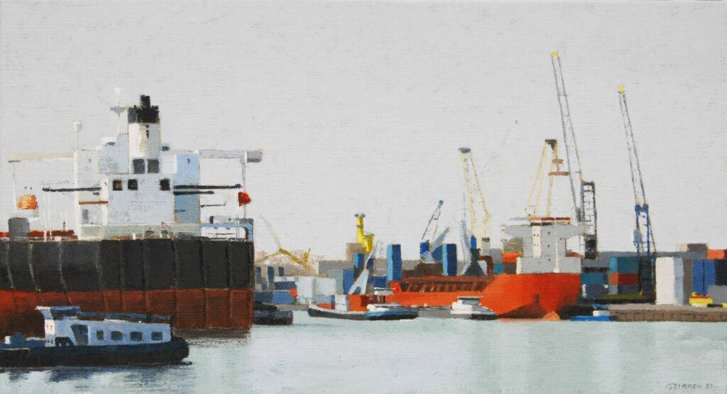 Gineke-Zikken-Haven-met-oranje-schip-60-x-110-2021-1024x555.jpg