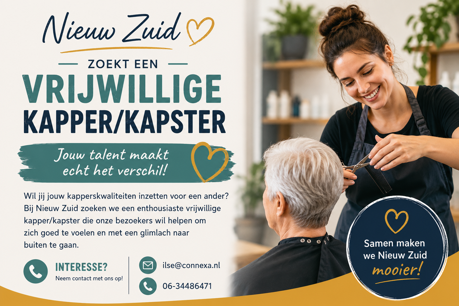 Vrijwillige kapper gezocht in Nieuw Zuid!